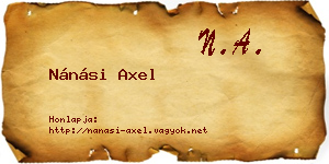 Nánási Axel névjegykártya