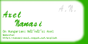 axel nanasi business card